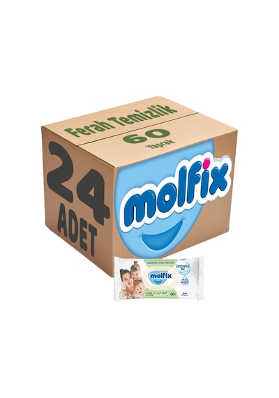 Molfix Islak Havlu Mendil Izotonik Ferah Temizlik 24 Lü Set 60 Ya
