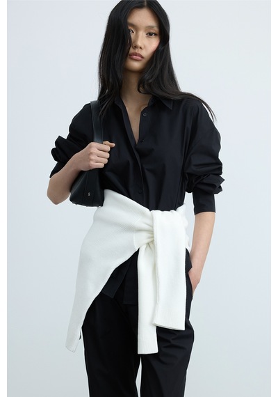 Suud Collection Siyah Page Oversize Gömlek SİYAH