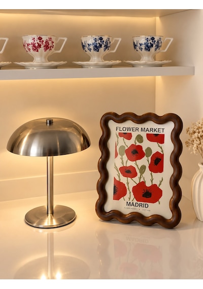Yş Home - Dalga Desenli Masif Ahşap Masa Üstü Çerçeve 15cm Tokyo Botanik Sanat Baskısı