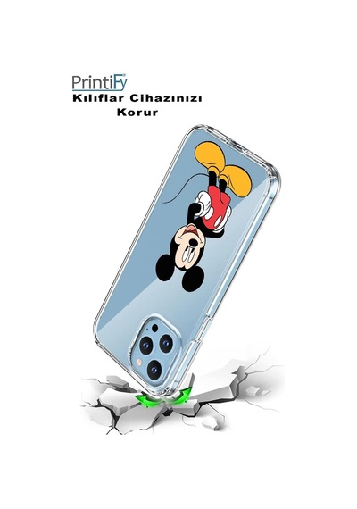 Xiaomi Redmi Note 11 Pro Uyumlu Kamera Korumalı Kapak Mickey Mouse Tasarımlı Şeffaf Kılıf