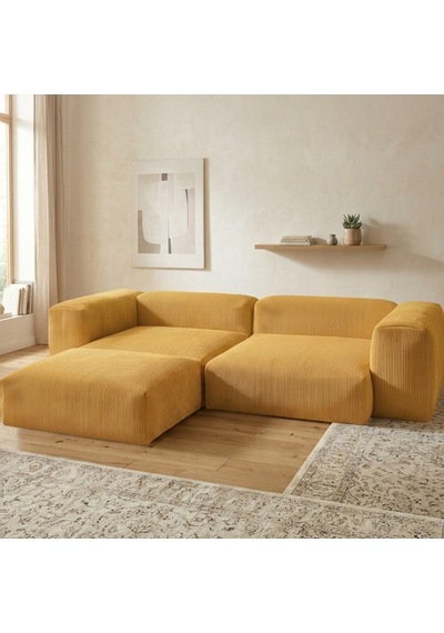 Relax Köşe Koltuk Takımı Sünger Koltuk Kanepe Divan Hardal