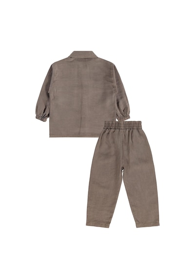 Civil Boys Gabardin Çizgili 3 Lü 2-5 Yaş Takım - Kahve Kahverengi