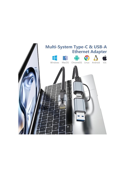 Usb C - Ethernet Kablosu 10 Ft, Tip C - Rj45 Lan Kablosu, Gigabit Ağ İnternet Adaptörü, Doğrudan Bağlı, Thunderbolt 4/3 Macbook Air/pro, Xps, İphone 15 Serisi, Galaxy S24 İle Uyumlu