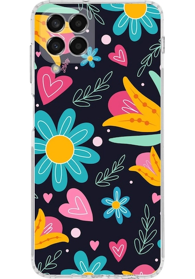 Samsung Galaxy M33 İle Uyumlu Retro Color 1 Kamera Korumalı Şeffaf Kılıf Şeffaf