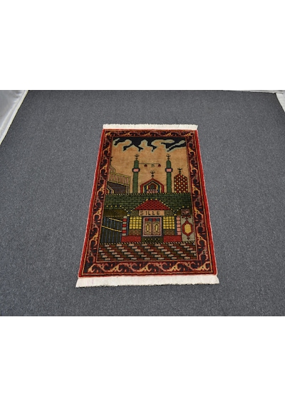 Zehra Abla Halı Yeni El Dokuması Seccade Mihraplı Mevlana Sille Konya Yün Halı 7135 Çok Renkli