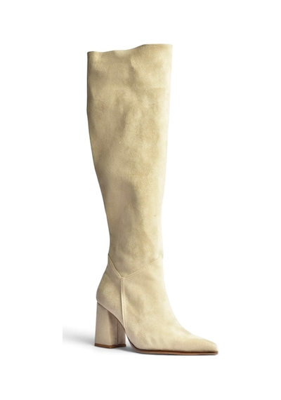 Fox Shoes Z752123202 Ten Süet Kalın Topuklu Kadın Çizme