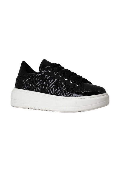 Hobby Ayakkabı Hobby Kadın Rugan Modern Yüksek Tabanlı Sneaker Ayakkabı Siyah