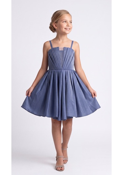 Mnk Baby & Kids Kız Çocuk Meis Kristal Abiye Elbise M00860 İndigo
