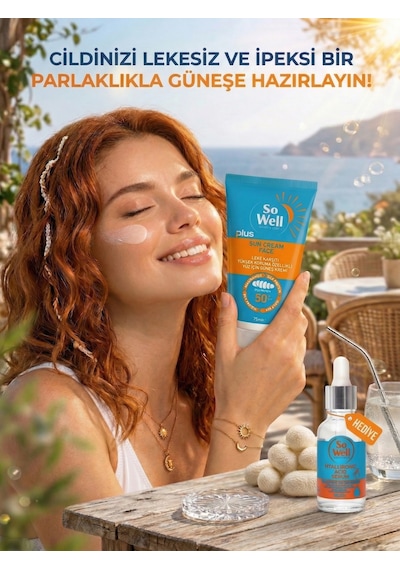 Sowell Leke Karşıtı Nemlendirici Yüz Güneş Kremi SPF50+ 75 ML + Hyaluronic Acid Serum 20 ML