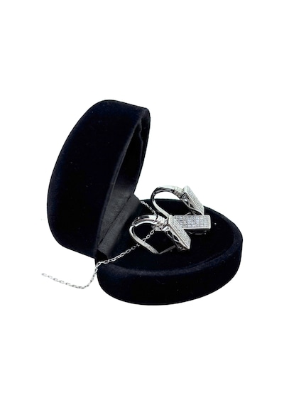 Oya Silver Taşlı Dikdörtgen Gümüş Set&takım