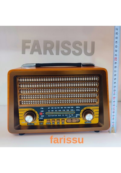 Gerçek Ahşap Eskitme Görünümlü Rt-750 Nostaljik Müzik Kutusu 3 Band Radyo / Bluetooth / Usb