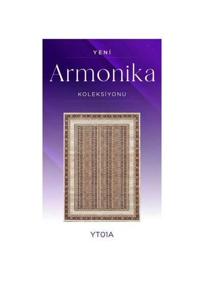 Royal Halı Armonika Yt01a Bakır Multi Antialerjik Yumuşak Dokulu Modern Etnik Halı Çok Renkli