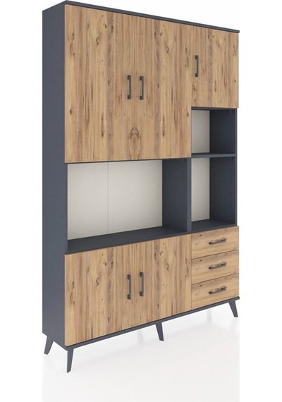 Arges Dolap 9 Raflı 3 Çekmeceli 5 Kapaklı 132x30x195 Antrasit-çam/çam Atlas Çam/atlas Çam Arges Dolap 9 Raflı 3 Çekmeceli 5 Kapaklı 132x30x195 Antrasit-çam/çam Atlas Çam/atlas Çam