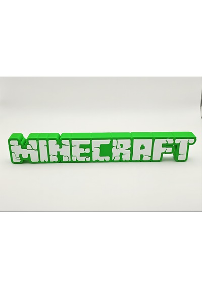 Minecraft Yazılı 3d Dekoratif Obje 20cm Masaüstü Süs Ve Duvar A