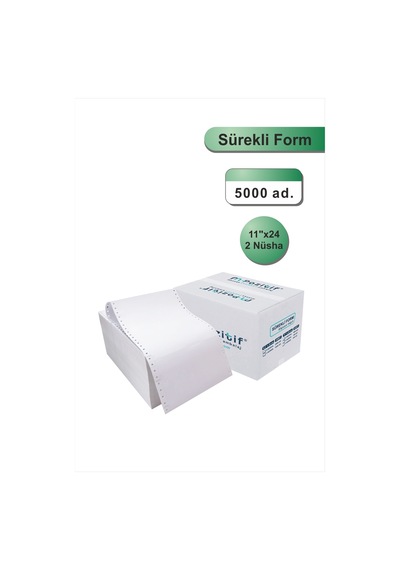 11x24 Kantar Fişi 2 Nüsha 5000 Adet , Beyaz Otokopili Sürekli Form 11''x24 Cm
