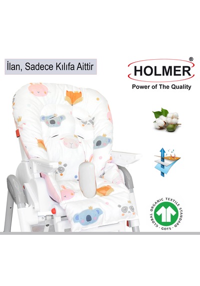Leke Tutmaz Organik Mama Sandalyesi Minderi & Kılıfı Max-M Germanyg One Size Pembe