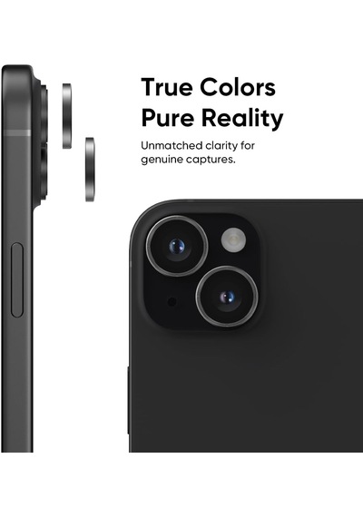 Apple Uyumlu iPhone 15 / 15 Plus Kamera Lens Koruyucu Siyah