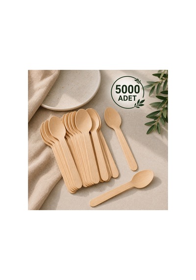 Bambu Tahta Kaşık 5000 Adet Tek Kullanımlık Ahşap Kaşık - 914159863