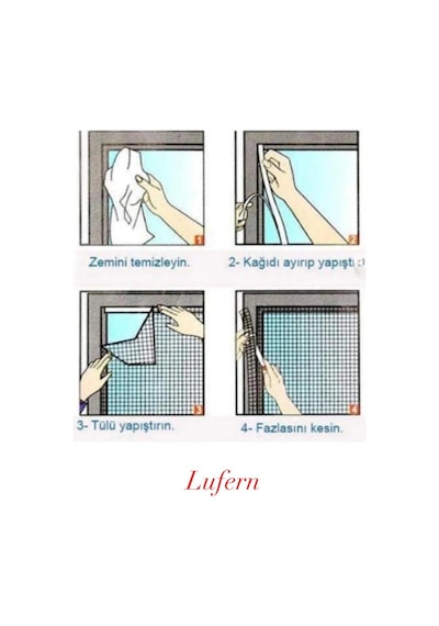 2 Adet Ayarlanabilir Sineklik Cırt Bantlı Yapışkanlı Pratik Pencere Cam Kapı 0,75 Cmx1,25 Cm 4 Mt