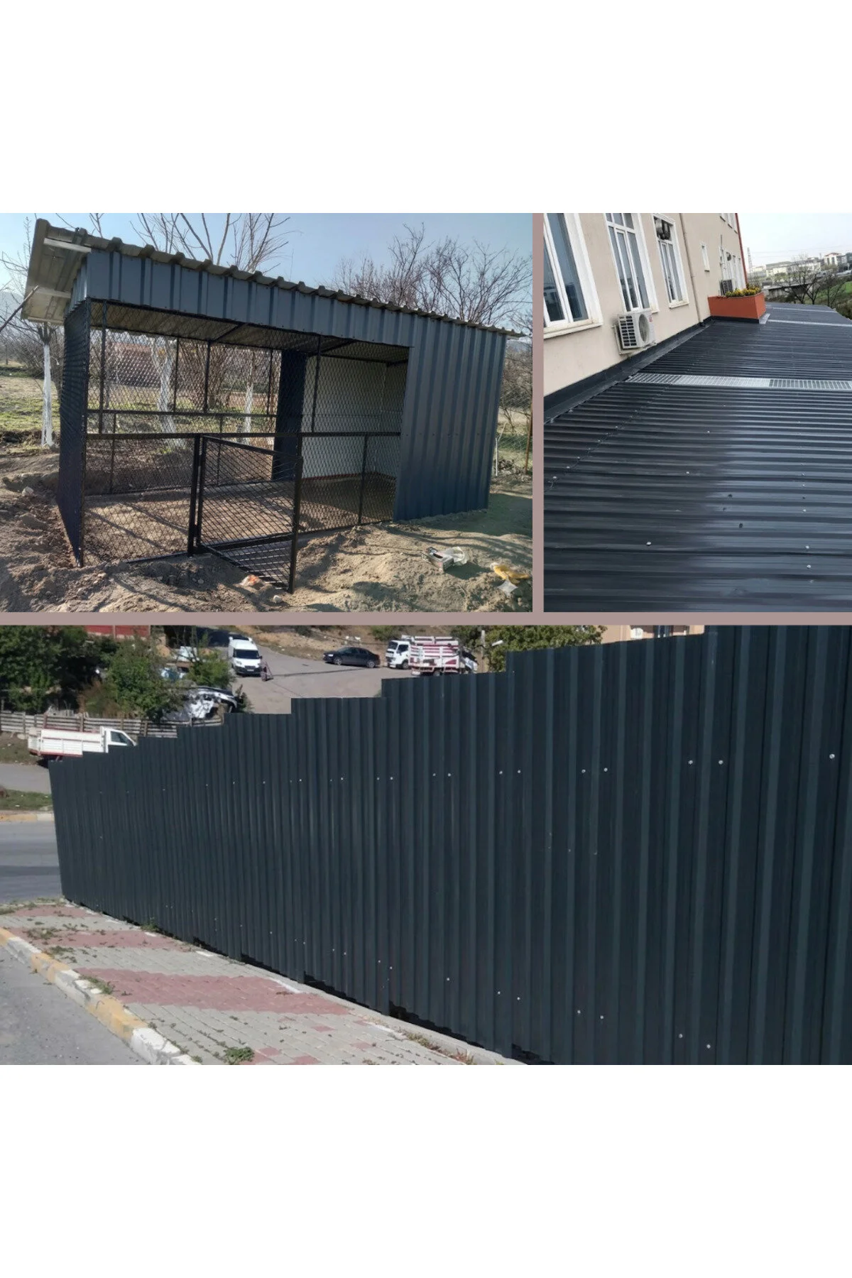 Galvanizli Trapez Çatı Kaplama Sacı 2 Metre -antrasit 10 Adet-su Geçirmez Ve Paslanmaz Metal Sac