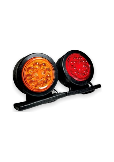 Ahmet Otomotiv 2 Adet Mercekli Takoz Lamba Sarı-kırmızı 12v-24v