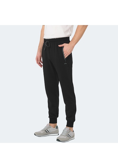 Slazenger NEAL KTN Erkek Fermuar Cepli Siyah Eşofman Altı