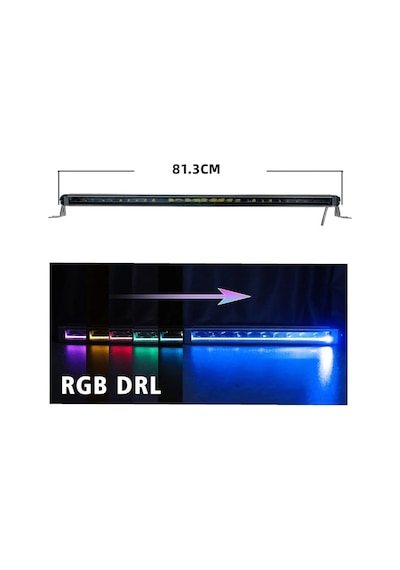 Offroad Sis Lambası Beyaz 150w 81,3 Cm Beyaz-sarı Gündüz Ledli 12-36v Adet / Lass360-2