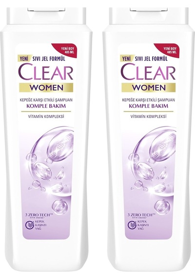Clear Kepeğe Karşı Etkili Komple Bakım Besleyici Şampuan 2 x 485 ML