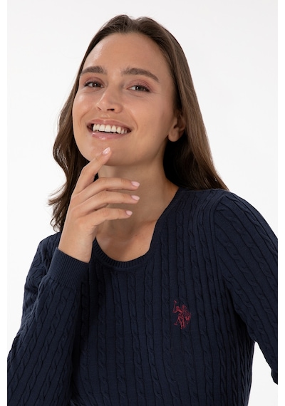 U.S. Polo Assn. Kadın Lacivert Bisiklet Yaka Basic Kazak 50313626-VR033 U.S. Polo Assn. Kadın Lacivert Bisiklet Yaka Basic Kazak 50313626-VR033