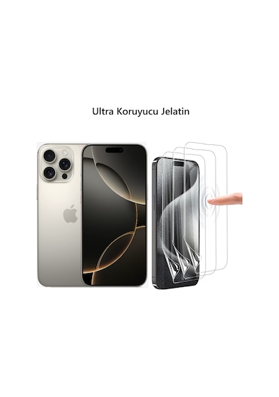 Apple Uyumlu   iPhone 16 Pro Ön Body Ekran Koruyucu Şeffaf Nano