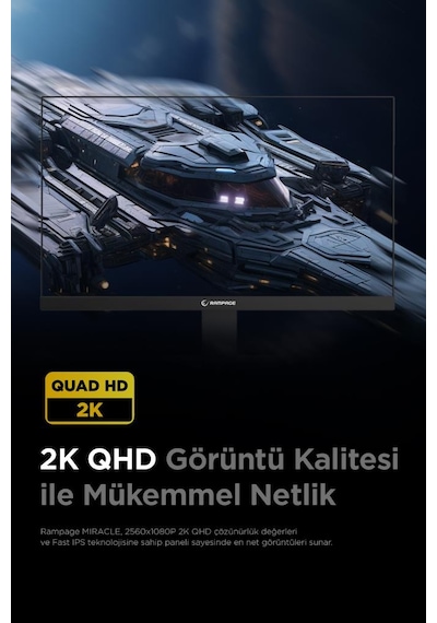 Rampage Miracle MC27RQ180 27'' 1 Ms 2K Pivot Ips 180 Hz Oyuncu Monitörü (Outlet)