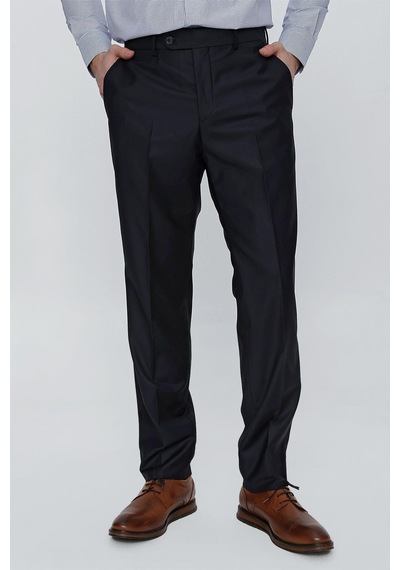 İmza Lacivert Düz Gabardin Slim Fit Basic Pantolon 1003245013 Lacivert