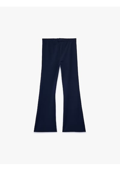 Koton Beli Lastikli Slim Fit İspanyol Paça Tayt Lacivert 7wkg40036ak