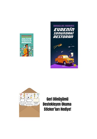 Dirk Gently'nin Holistik Dedektiflik Bürosu + Evrenin Sonundaki Restoran + Okuma Sticker'ları