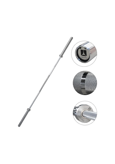 Rebuwo Ağırlık Halter Barı 220 Cm 8 Rulmanlı İçi Dolu Düz Krom Halter Antrenman Barı