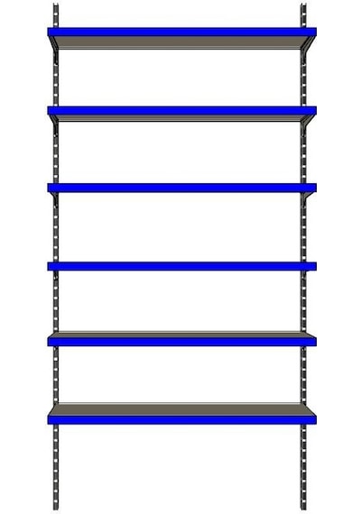 6 Katlı Duvara Monte, Standart Market Rafı Sarı-30x75 Cm Sarı