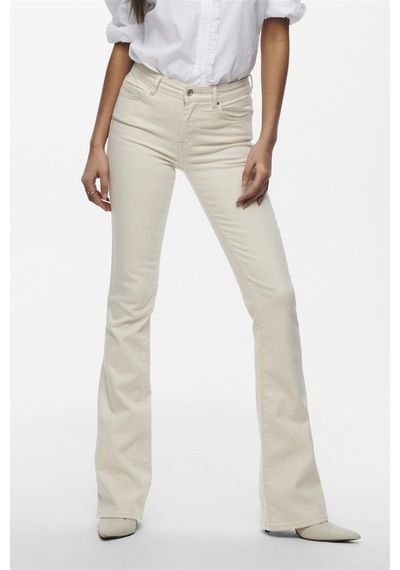 Only 15230778 Onlblush Mıd Flared Dnm Dot019 Noos Ss Kadın Jean Pantolon 15230778-R10225 Ekru