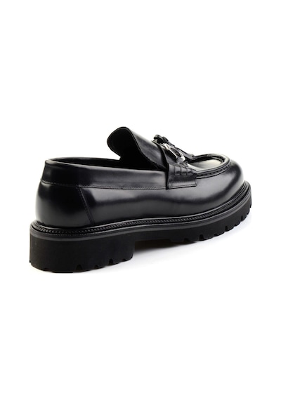 Bambi Siyah Leather Erkek Loafer Ayakkabı E01901494141 Siyah
