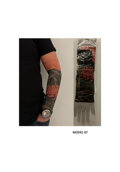 Giyilebilir Dövme 3 Çift 6 Adet Kol Çorap Dövmesi Sleeve Tattoo Set22
