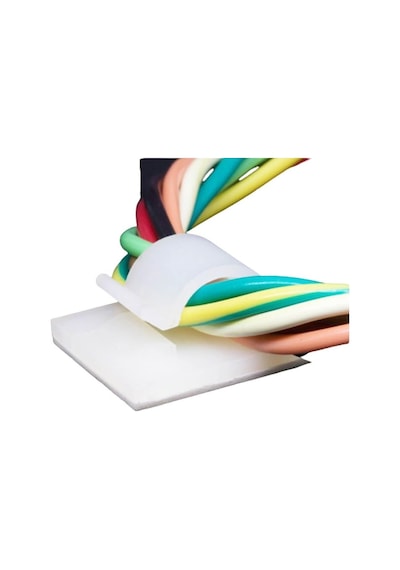 Wcl2 Kablo Sabitleme Kelepçesi Klipsi Yapışkanlı Duvar Kablo Tutucu 25 x 24 x 12.5 MM Şeffaf 100 Adet