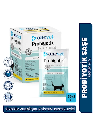 Onevet Probiyotik Saşe 30x1 Gr Kediler İçin Sindirim Desteği