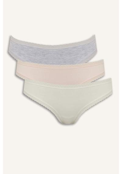 Defacto Dantel Detaylı 3lü Brazilian Külot-fall İn Love F2190ax25augr93 Gri