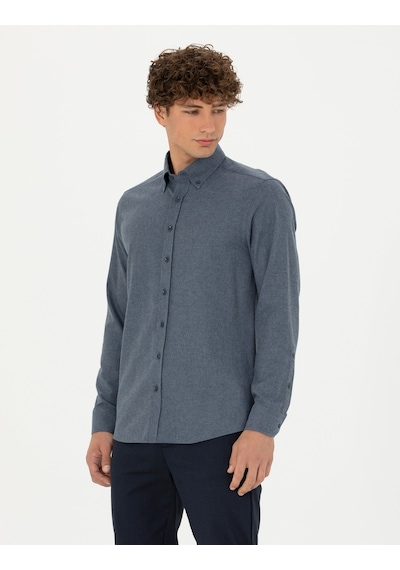 Pierre Cardin Erkek Koyu Mavi Gömlek Desenli 50275625-vr032 Koyu Mavi