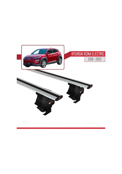 Hyundai Kona Electric 2018-2022 Arası İle Uyumlu Ace-4 Ara Atkı Tavan Barı Gri