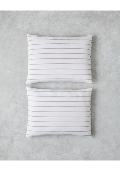 English Home Serene Stripes Pamuklu 2'li Yastık Kılıfı 50x70 Cm Pembe Pembe