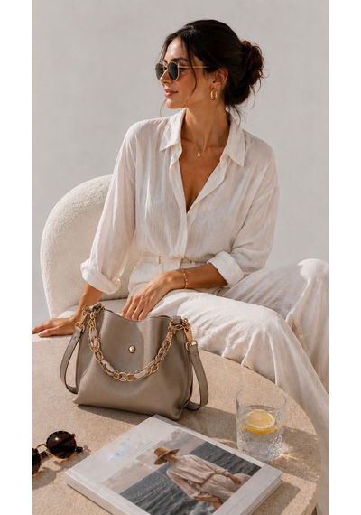Housebags Elite Carryall New Trend El Ve Omuz Çantası Vizon