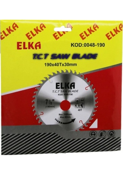 Elka 0048-190 190 X 40t X 30mm Ağaç Sunta Kesici Disk 5324