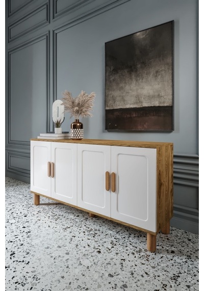 Flora Bohem Konsol 4 Kapaklı Mdf Mebran Kapak 160 Cm Modern Salon Konsolu Aytaşı Ceviz Ceviz - Aytaşı Flora Bohem Konsol 4 Kapaklı Mdf Mebran Kapak 160 Cm Modern Salon Konsolu Aytaşı Ceviz Ceviz - Aytaşı