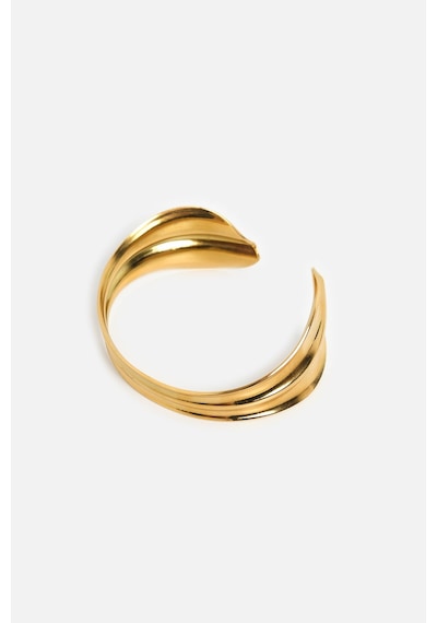 Burgulu Geniş Bileklik Gold