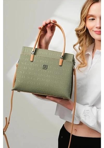 Just Polo Kadın Günlük Kullanıma Uygun Ayarlanabilir Askılı Şık El & Omuz Çantası Shoulder Bag Yeşil